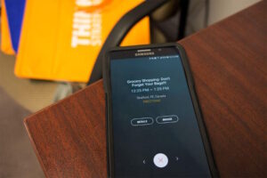 Use a smartphone to schedule reminders to take bags.